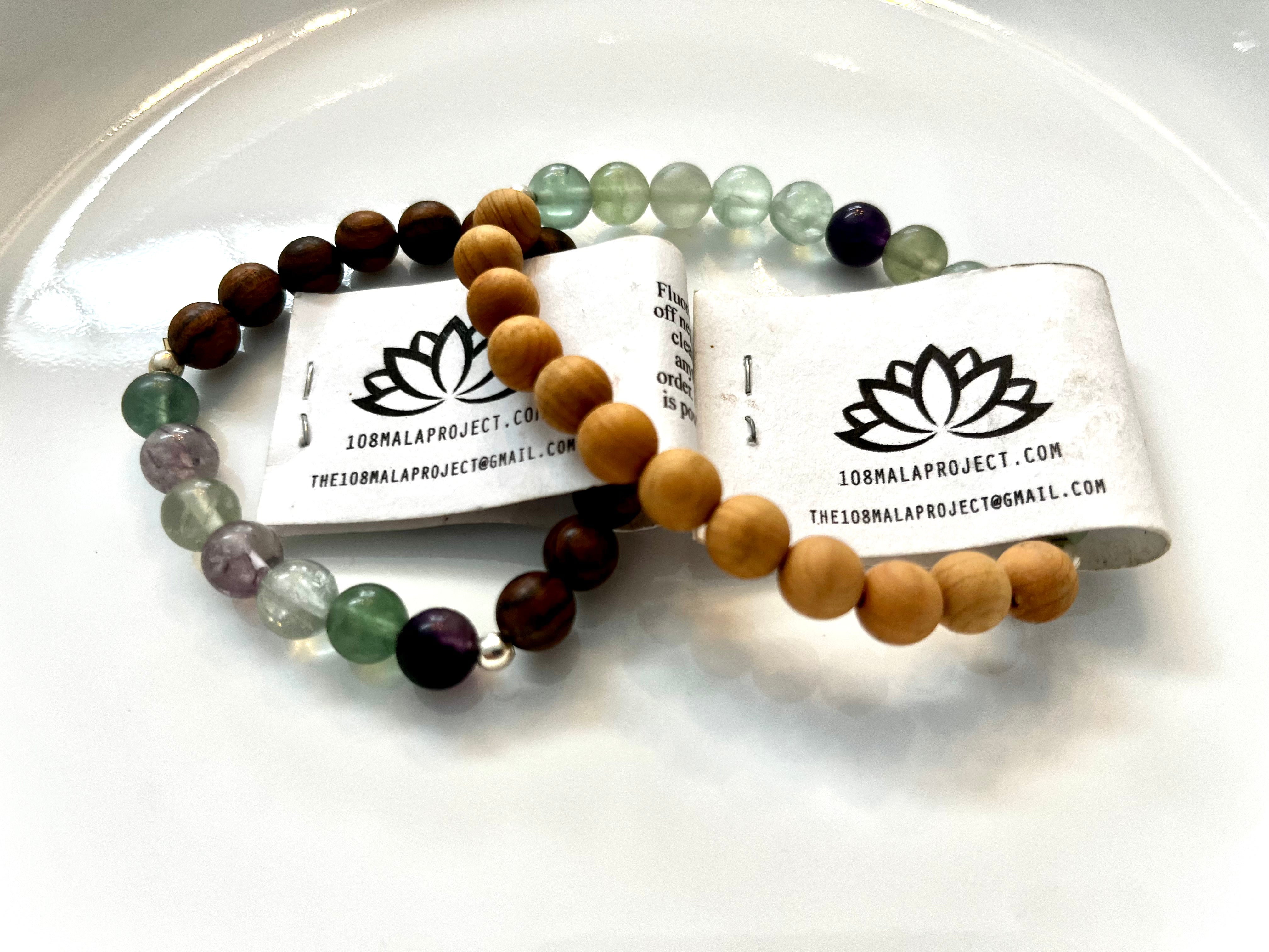 Sale Fluorite wrist malas 108 Mala Project